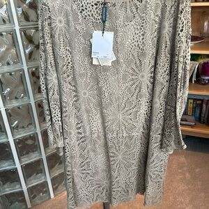 Marina Rinaldi Suede Cut Italian Long Sleeve Dress